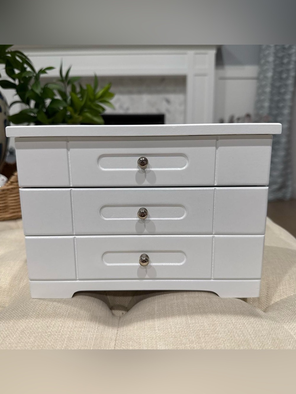 White 3-Drawer Jewelry Organizer Chest